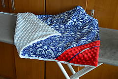 Detský textil - Minky deka vtáčiky modré 100x75cm - 10396483_