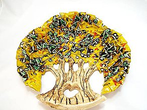 Nádoby - Misa-strom života (Žltá) - 10395032_