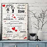 Dekorácie - (111dt) Valentínska tabuľka pre ŽENU (Svetlohnedá s bielymi srdiečkami bez špagátu) - 10398172_