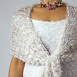 Jemný pudrový | svadobny pletený šál