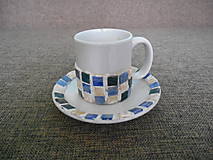 Nádoby - porcelánová šálka s tanierikom - mozaiky - 10403178_