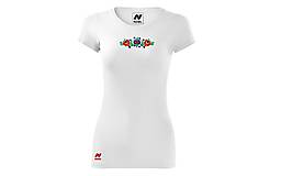Topy, tričká, tielka - Vyšívané dámske tričko s kvetinovým motívom, krátky rukáv - 10402408_