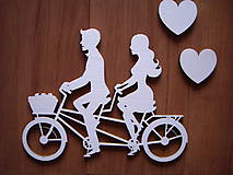 Materiál ručne robený - Svadobná dekorácia z dreva - bicykel - 10405235_