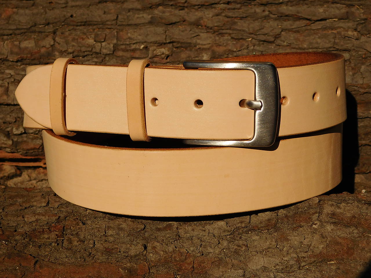 Kožený opasok 4 cm - prírodný
