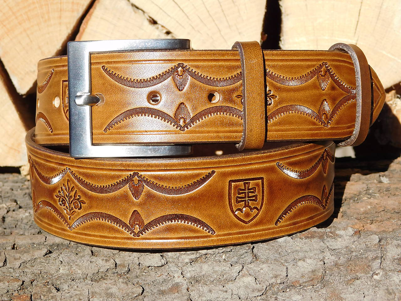 Kožený opasok 4 cm - Slovensko