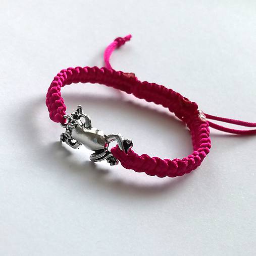 Náramky - Náramok žabka (fuchsia) - 10409156_