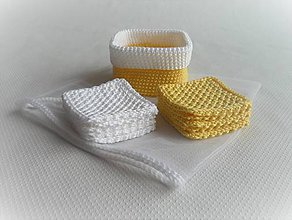 Úžitkový textil - Kozmetické tampóny sada - štvorec (Žltá) - 10407608_