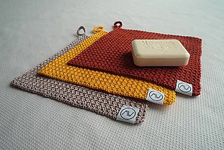 Úžitkový textil - Žinka - Chňapka   (Hnedá Žltá Škoricová) - 10407752_