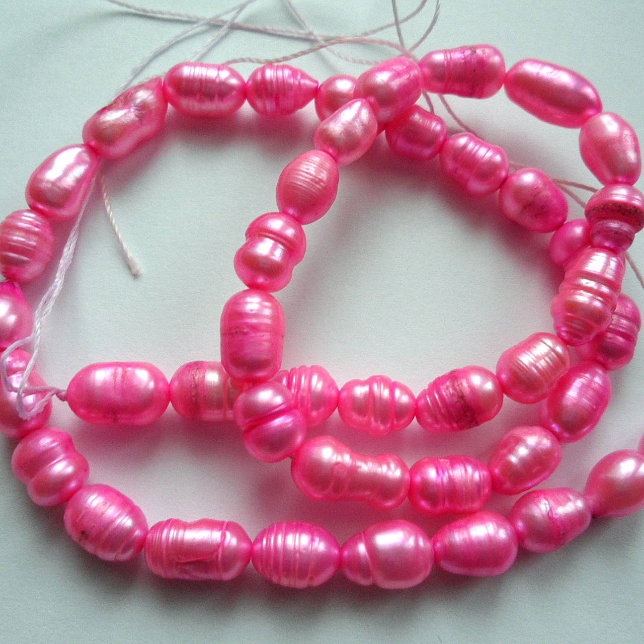Sladkovodné perly-návlek cca 36cm (5x7mm-ružová)