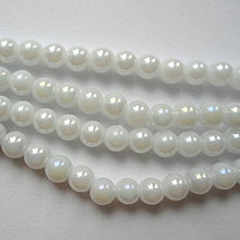 Korálky - CrystaLine Beads™-4mm-1ks (biela AB) - 10413223_