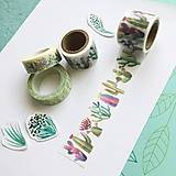 Papier - ozdobná papierová páska Akvarelové kaktusy - 10411440_