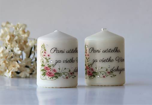  - Duo dekoračných sviečok pre pani učiteľky - 10413505_