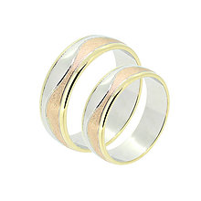 Prstene - Obrúčky z trojkombinovaného zlata - 10411490_