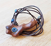 Náhrdelníky - Modrá drúza v krútenom dreve - 10414210_