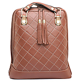 Batohy - Luxusný kožený ruksak z pravej hovädzej kože so strapcami v horčicovej farbe - 10414656_