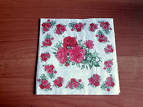 Papier - servítka ružičky - 10415035_