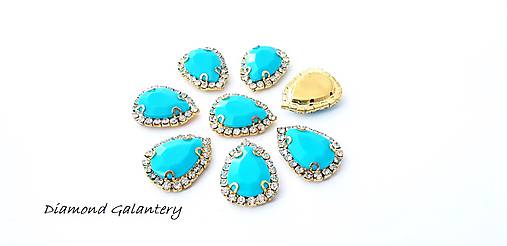 Galantéria - Našívacia aplikácia - 13 x 18 mm - Neon tyrkys - 10421532_