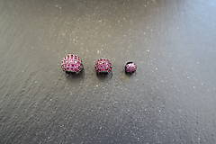 Korálky - Shamballa č. s ružovými zirkónmi 1 - 6 / 8 / 10mm - 10419145_