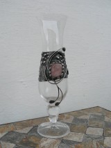 Nádoby - Cínovaná Váza s ruženínom - 10424967_
