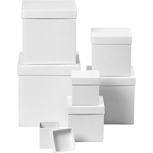  - Papierová krabica Kocka Biela 7 veľkostí (7,5x7,5x7,5 cm) - 10422790_
