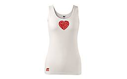 Topy, tričká, tielka - Vyšívané dámske tielko s motívom "srdce v srdci" - 10422565_
