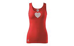 Topy, tričká, tielka - Vyšívané dámske tielko s motívom "srdce v srdci" - 10422566_