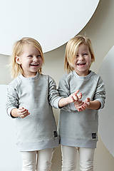 Detské oblečenie - MIKINA BASIC (98 - Šedý melír) - 10425275_
