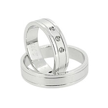 Prstene - Obrúčky z bieleho zlata s briliantmi - 10422891_