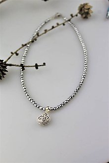 Náhrdelníky - valentínske srdiečko , náhrdelník hematit - 10434443_