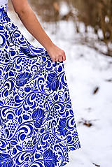 Sukne - Dámska sukňa dlhá  modré kvety (obvod pása do 80cm) - 10431446_