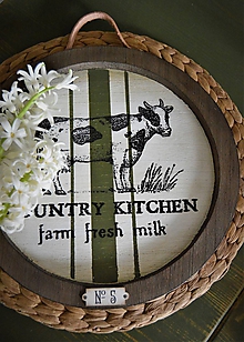 Nádoby - Drevený tanier zo zelenej série Country Kitchen - 10432429_