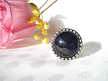 Prstene - Prsteň - Slnečný kameň (modrý) - 10436895_