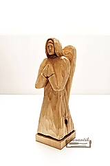 Sochy - Anjel - drevená soška - 10436618_