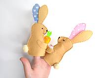 Hračky - Bábky na prsty: Veľkonočné zajačikovia - 10434786_