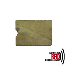 Peňaženky - RFID ochranné púzdro na karty, khaki - 10436953_