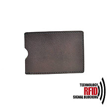 Peňaženky - RFID ochranné púzdro na karty, tmavo hnedé - 10436969_