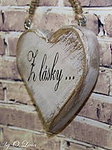 Dekorácie - Shabby srdce do dlane - Z lásky..., buk - 10440123_