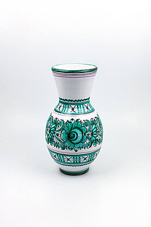 Dekorácie - Sedliacka váza (Zelený dekor) - 10440193_