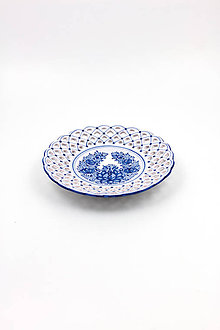 Nádoby - Vyrezávaný tanier (Modrý dekor) - 10440243_