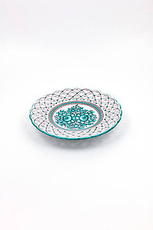 Nádoby - Vyrezávaný tanier (Zelený dekor) - 10440248_