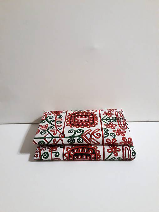 Úžitkový textil - Maľovaný stredový obrus - biely, 120 x 40 cm - 10438671_