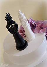 Kráľ a kráľovná III. - šachové figúrky na svadobnú tortu
