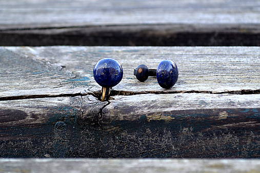 Lapis lazuli klipsne starobronz