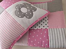 Detský textil - Patchwork súprava Pink & Grey - 10442498_