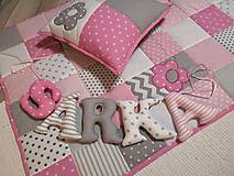 Detský textil - Patchwork súprava Pink & Grey - 10442499_