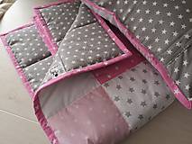Detský textil - Patchwork súprava Pink & Grey - 10442502_