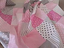 Detský textil - Patchwork súprava Pink & Grey - 10442503_