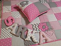 Detský textil - Patchwork súprava Pink & Grey - 10442504_