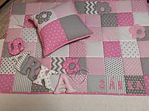 Detský textil - Patchwork súprava Pink & Grey - 10442505_