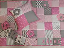 Detský textil - Patchwork súprava Pink & Grey - 10442510_